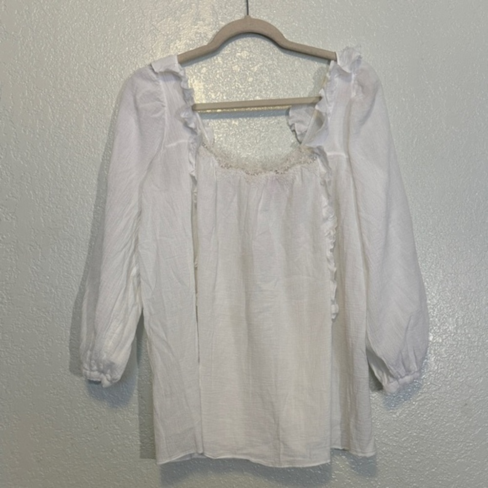 Victorias Secret Square Neck Ruffle Top GUC M